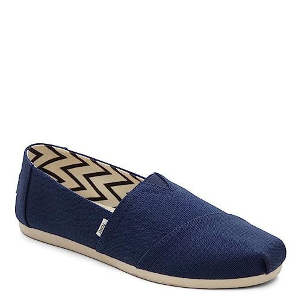 NEW TOMS WOMEN'S ALPARGATA RECYCLED COTTON CANVAS SLIP ON SNEAKER NAVY RECYCLED
